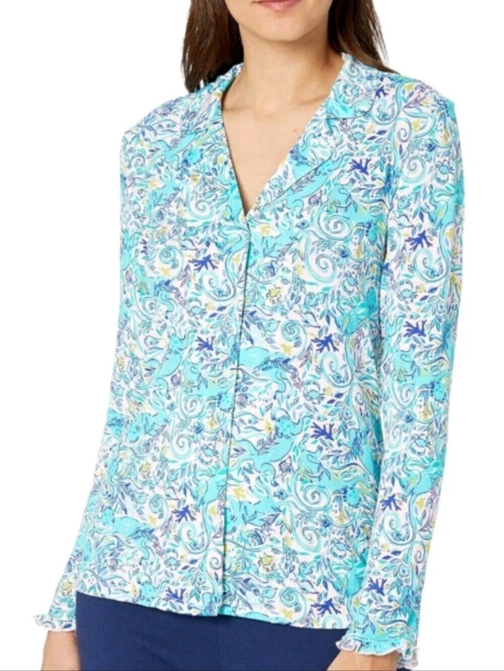 Lilly Pulitzer PJ top in Sea Monkey Print XL